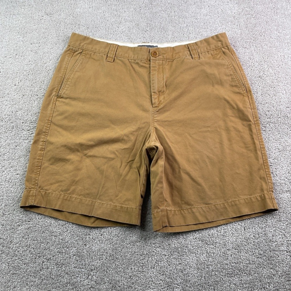 LL Bean Shorts Mens 36 Brown Canvas Standard Fit Signature Chino Cotton Casual
